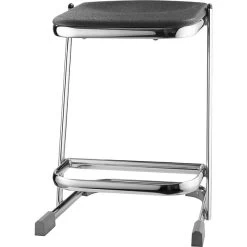 National Public Seating 22" 6600 Series Blow Molded Polypropylene Z-Stool, Black, 3/Pack (6622/3)