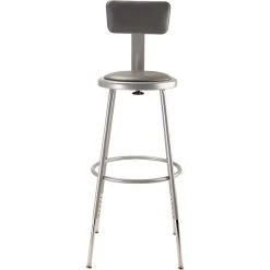 National Public Seating Vinyl Computer And Desk Stool, Gray (6424HB1)