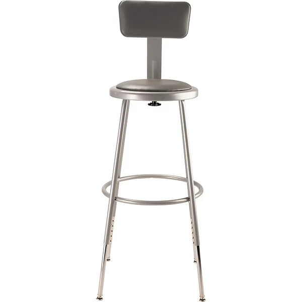 National Public Seating Vinyl Computer And Desk Stool, Gray (6424HB1) 1 National Public Seating Vinyl Computer And Desk Stool, Gray (6424HB1)