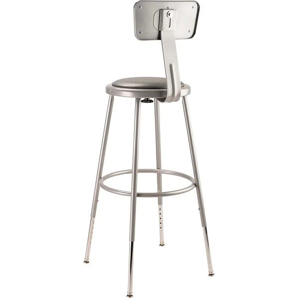 National Public Seating Vinyl Computer And Desk Stool, Gray (6424HB1) 3 National Public Seating Vinyl Computer And Desk Stool, Gray (6424HB1) - Image 3