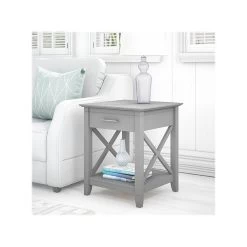 Bush Furniture Key West 20" X 20" End Table, Cape Cod Gray (KWT120CG-03)