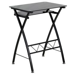 Flash Furniture 24" W Glass L-Shape Computer Desk, Black (NANCP60) -Home furniture sp109852273 s7