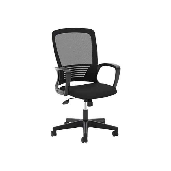 HON Mesh High-Back Chair, Center-Tilt, Fixed Arms, Black Frame, Black (BSXVL525ES10) 1 HON Mesh High-Back Chair, Center-Tilt, Fixed Arms, Black Frame, Black (BSXVL525ES10)