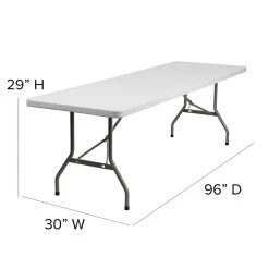 Flash Furniture Folding Table, 96" X 30", White (DAD-YCZ-244-GW-GG) 9 Flash Furniture Folding Table, 96" X 30", White (DAD-YCZ-244-GW-GG) -Home furniture sp112222204 s7