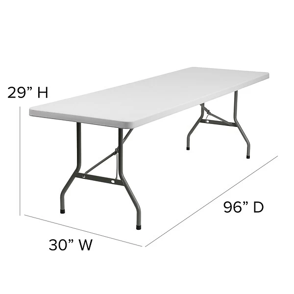 Flash Furniture Folding Table, 96" X 30", White (DAD-YCZ-244-GW-GG) 4 Flash Furniture Folding Table, 96" X 30", White (DAD-YCZ-244-GW-GG) - Image 4