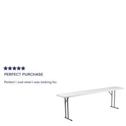 Flash Furniture Folding Table, 96" X 18", White (DAD-YCZ-244-2-GW-GG) 8 Flash Furniture Folding Table, 96" X 18", White (DAD-YCZ-244-2-GW-GG) -Home furniture sp112222207 s7