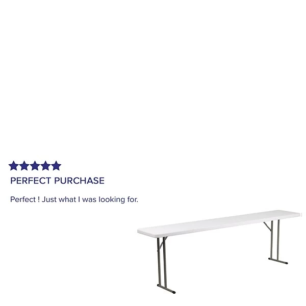 Flash Furniture Folding Table, 96" X 18", White (DAD-YCZ-244-2-GW-GG) 3 Flash Furniture Folding Table, 96" X 18", White (DAD-YCZ-244-2-GW-GG) - Image 3