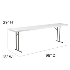 Flash Furniture Folding Table, 96" X 18", White (DAD-YCZ-244-2-GW-GG) 9 Flash Furniture Folding Table, 96" X 18", White (DAD-YCZ-244-2-GW-GG) -Home furniture sp112222208 s7