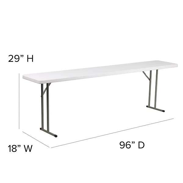 Flash Furniture Folding Table, 96" X 18", White (DAD-YCZ-244-2-GW-GG) 4 Flash Furniture Folding Table, 96" X 18", White (DAD-YCZ-244-2-GW-GG) - Image 4