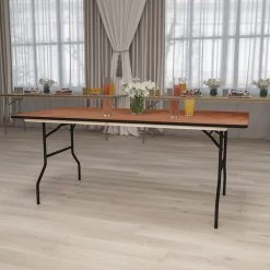 Flash Furniture 36''x72'' Rectangular Wood Folding Banquet Table W/Clear-Coat Finished Top (XA3672P)