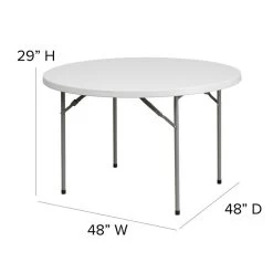 Flash Furniture 48'' Round Granite White Plastic Folding Table (RB48R) -Home furniture sp112222404 s7