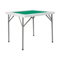 Flash Furniture 4-Player Folding Table, 34.5" X 34.5", Green/White (DAD-MJZ-88-GG)