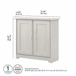 Bush Furniture Cabot 30.2" Storage Cabinet With 2 Shelves, Linen White Oak (WC31198) -Home furniture sp115661332 s7