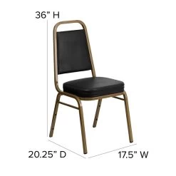 Flash Furniture HERCULES Trapezoidal Back Banquet Chairs W/Black Vinyl & Gold Frame, 4/Pack -Home furniture sp123069762 s7