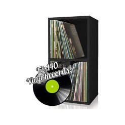 Way Basics 29.1" H X 15" W Eco 2-Shelf Modern Cube Storage And Vinyl Record Shelf, Black Wood Grain (BS-SCUBE-2-BK)