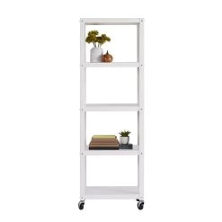 Space Solutions Ready-to-assemble 72-inch High Mobile 5-Shelf Bookcase, White 10 Space Solutions Ready-to-assemble 72-inch High Mobile 5-Shelf Bookcase, White -Home furniture sp123885462 s7