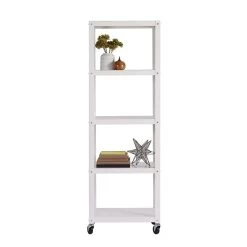 Space Solutions Ready-to-assemble 72-inch High Mobile 5-Shelf Bookcase, White 11 Space Solutions Ready-to-assemble 72-inch High Mobile 5-Shelf Bookcase, White -Home furniture sp123885463 s7
