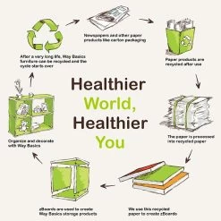 Way Basics 12.8"H X 13.4"W Eco Modular Stackable Storage Cube Modern Cubby Organizer, Black Wood Grain (BS285340320BK) -Home furniture sp125992424 s7