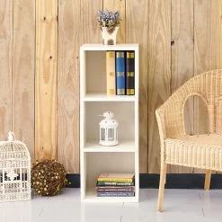 Way Basics 36.8"H Wynwood 3-Cube Narrow Bookcase Organizer And Modern Eco Storage Shelf Unit, White (WB-3CUBE-WE) -Home furniture sp125995056 s7