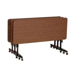 Correll 24"W X 60"L Melamine Top Adjustable Training Table Walnut (FT2460MA-01) -Home furniture sp12640420 s7