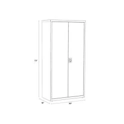 Hirsh 72" Steel Storage Cabinet With 5 Shelves, Putty (22004) 13 Hirsh 72" Steel Storage Cabinet With 5 Shelves, Putty (22004) -Home furniture sp126837074 s7