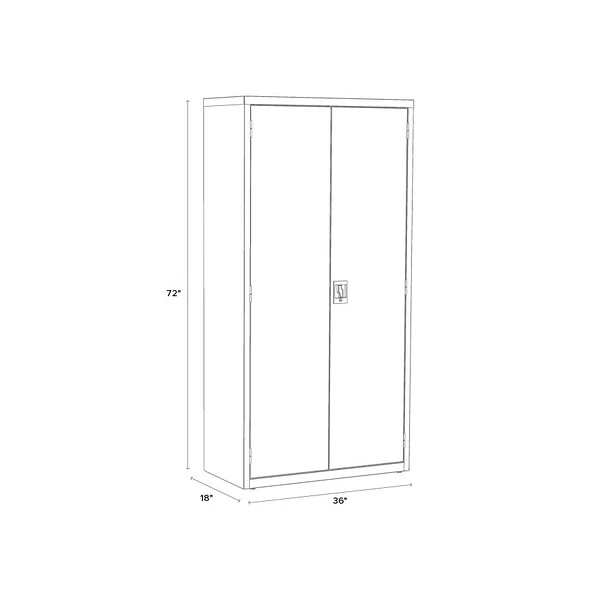 Hirsh 72" Steel Storage Cabinet With 5 Shelves, Putty (22004) 7 Hirsh 72" Steel Storage Cabinet With 5 Shelves, Putty (22004) - Image 7