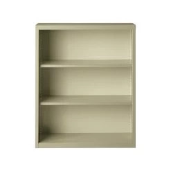 Hirsh HL8000 Series 3-Shelf 42"H Steel Bookcase, Putty (21989)