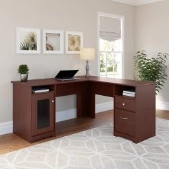 Home furniture 13 Bush Furniture Cabot L Shaped Desk, Harvest Cherry (WC31430-03K)