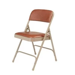 NPS 1200 Series Vinyl Padded Premium Folding Chairs, Honey Brown/Beige, 4 Pack (1203/4) -Home furniture sp130557427 s7