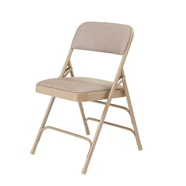 NPS 2300 Series Fabric Padded Triple Brace Double Hinge Premium Folding Chairs, Cafe Beige/Beige, 4 Pack (2301/4) 8 NPS 2300 Series Fabric Padded Triple Brace Double Hinge Premium Folding Chairs, Cafe Beige/Beige, 4 Pack (2301/4) - Image 8
