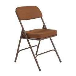 NPS 3200 Series Premium 2" Fabric Padded Folding Chairs, Antique Gold/Brown, 2 Pack (3219/2)