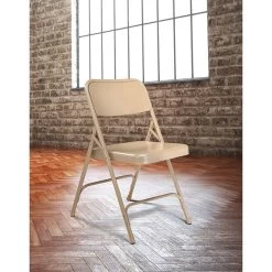 NPS 200 Series All-Steel Armless Premium Folding Chair, Beige, 4 Pack (201/4) -Home furniture sp130557870 s7