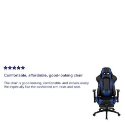 Flash Furniture X30 Ergonomic LeatherSoft Swivel Gaming Chair, Blue (CH187230BL) -Home furniture sp133535029 s7