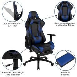 Flash Furniture X30 Ergonomic LeatherSoft Swivel Gaming Chair, Blue (CH187230BL) -Home furniture sp133535030 s7
