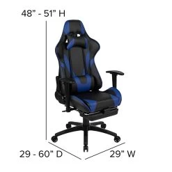 Flash Furniture X30 Ergonomic LeatherSoft Swivel Gaming Chair, Blue (CH187230BL) -Home furniture sp133535031 s7