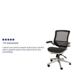 Flash Furniture Warfield Ergonomic Mesh Swivel Mid-Back Executive Office Chair, Black With Graphite Silver Frame (BL8801XBKGR) -Home furniture sp133535047 s7