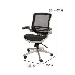 Flash Furniture Warfield Ergonomic Mesh Swivel Mid-Back Executive Office Chair, Black With Graphite Silver Frame (BL8801XBKGR) -Home furniture sp133535052 s7
