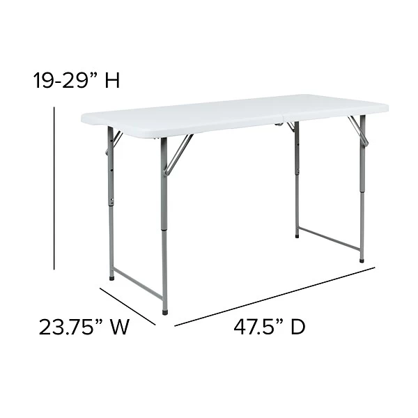 Flash Furniture Folding Table, 47.5"L X 23.75"W, Granite White (RB2448ADJ2) 5 Flash Furniture Folding Table, 47.5"L X 23.75"W, Granite White (RB2448ADJ2) - Image 5
