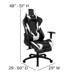 Flash Furniture 52"W Gaming Desk And Black Footrest Reclining Gaming Chair Set, Black (BLNX30RSG1031BK) -Home furniture sp133536933 s7