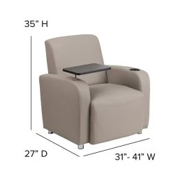 Flash Furniture Leather Guest Chair, Gray (BT8217TN) 12 Flash Furniture Leather Guest Chair, Gray (BT8217TN) -Home furniture sp134594069 s7