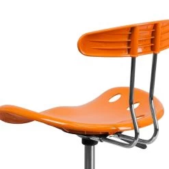 Flash Furniture Low Back Polymer Drafting Stool With Tractor Seat, Vibrant Orange -Home furniture sp134594246 s7
