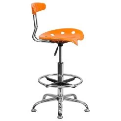 Flash Furniture Low Back Polymer Drafting Stool With Tractor Seat, Vibrant Orange -Home furniture sp134594247 s7