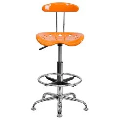 Flash Furniture Low Back Polymer Drafting Stool With Tractor Seat, Vibrant Orange -Home furniture sp134594248 s7