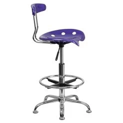 Flash Furniture Low Back Polymer Drafting Stool With Tractor Seat, Vibrant Violet (LF215VIOLET) -Home furniture sp134594256 s7