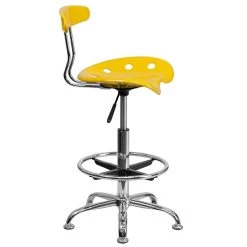 Flash Furniture Low Back Polymer Drafting Stool With Tractor Seat, Vibrant Orange-Yellow 14 Flash Furniture Low Back Polymer Drafting Stool With Tractor Seat, Vibrant Orange-Yellow -Home furniture sp134594263 s7