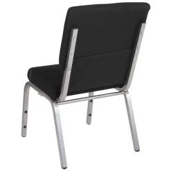 Flash Furniture HERCULES™ Fabric Stacking Church Chair, Black, Silver Vein Frame (XUCH60096BKSV) -Home furniture sp134594451 s7