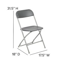Flash Furniture HERCULES Premium Catering Events/School/Game Night/Wedding/Barbecue Stacking & Folding Chair, Gray -Home furniture sp134861549 s7