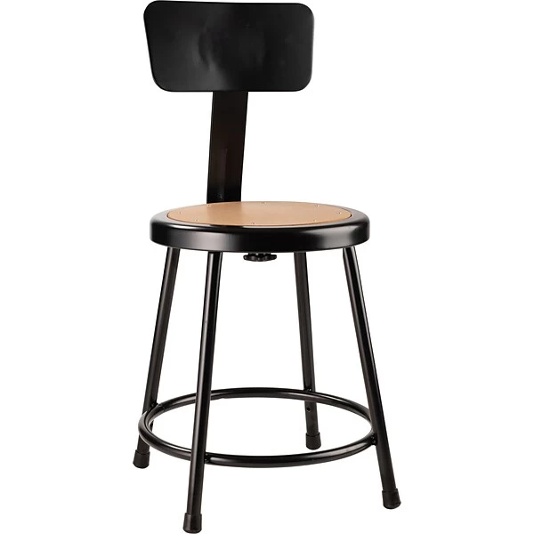 NPS 6200 Series Armless Wood 18 Inch Stool With Backrest, Black - 5 Pack (6218B-10/5) 1 NPS 6200 Series Armless Wood 18 Inch Stool With Backrest, Black - 5 Pack (6218B-10/5)