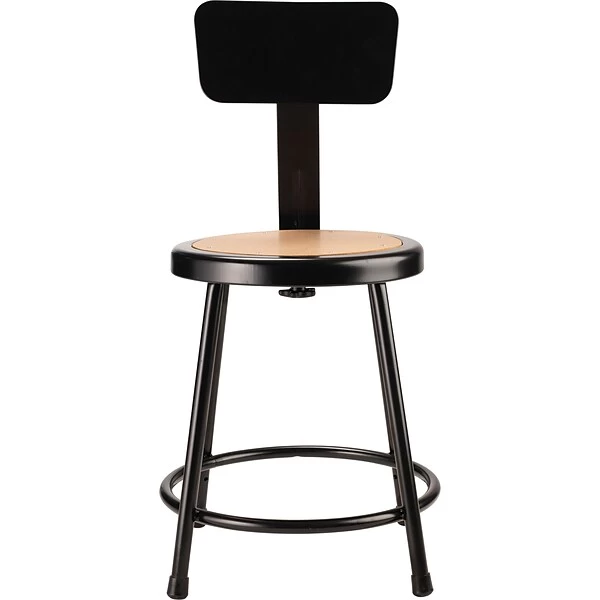 NPS 6200 Series Armless Wood 18 Inch Stool With Backrest, Black - 5 Pack (6218B-10/5) 2 NPS 6200 Series Armless Wood 18 Inch Stool With Backrest, Black - 5 Pack (6218B-10/5) - Image 2