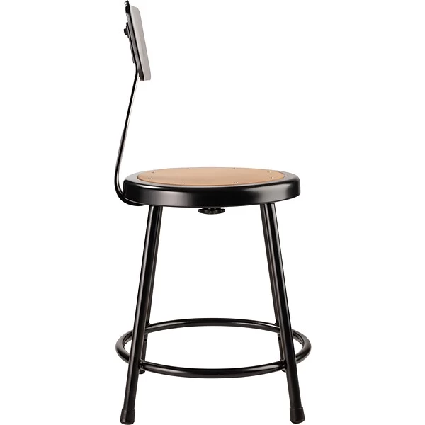 NPS 6200 Series Armless Wood 18 Inch Stool With Backrest, Black - 5 Pack (6218B-10/5) 3 NPS 6200 Series Armless Wood 18 Inch Stool With Backrest, Black - 5 Pack (6218B-10/5) - Image 3